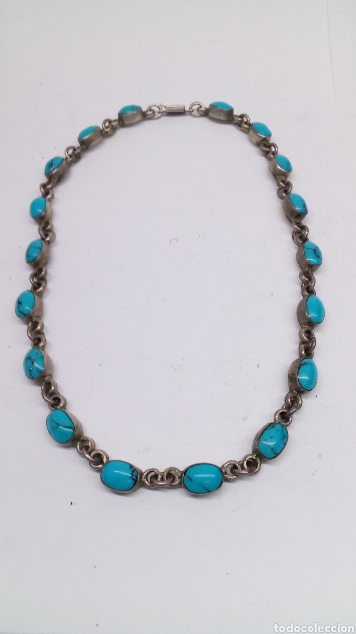 Joyeria: Collar de plata y turquesas - Foto 1