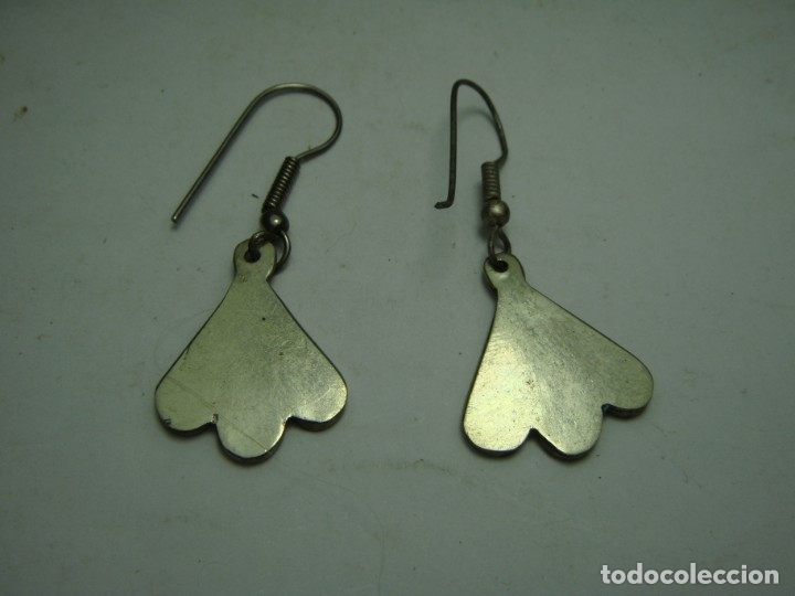 Joyeria: Pendientes de plata mexicana con incrustaci&oacute;n &middot; ca. 1970&ndash;1990 - Foto 3