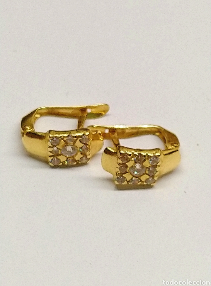 Joyeria: Pendientes en oro 18 kts. y circonitas 1,75 grms. - Foto 1