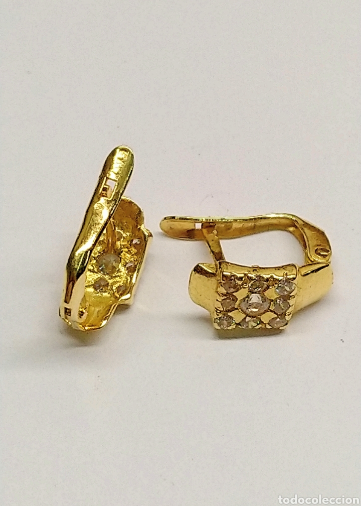 Joyeria: Pendientes en oro 18 kts. y circonitas 1,75 grms. - Foto 2