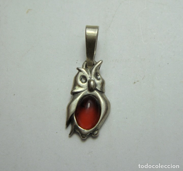 Joyeria: Colgante de Plata y &Aacute;mbar. Buho. - Foto 2