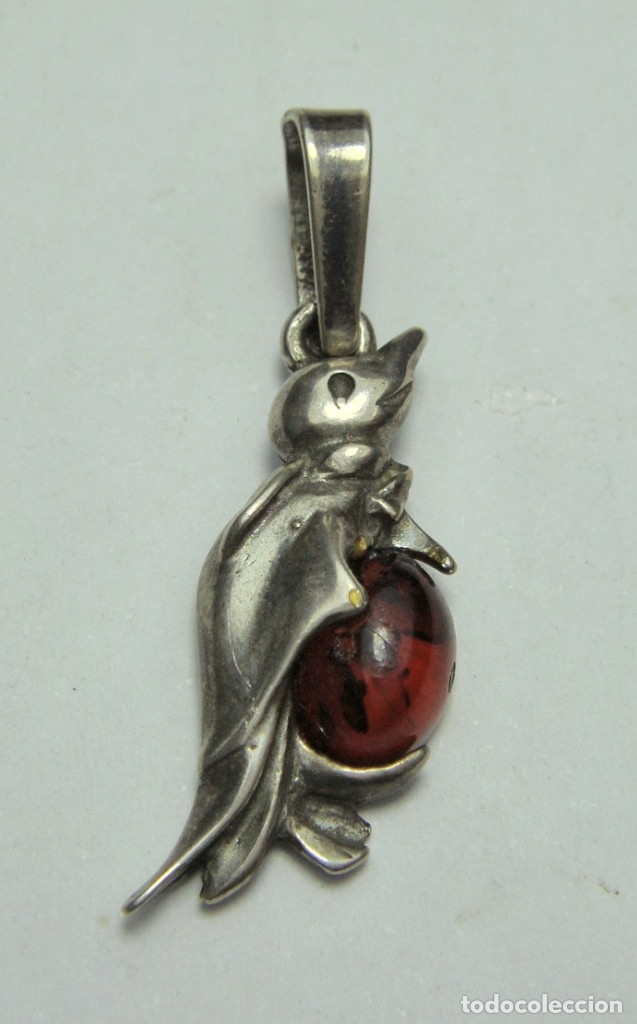 Joyeria: Colgante de Plata y &Aacute;mbar. Ping&uuml;ino. - Foto 1