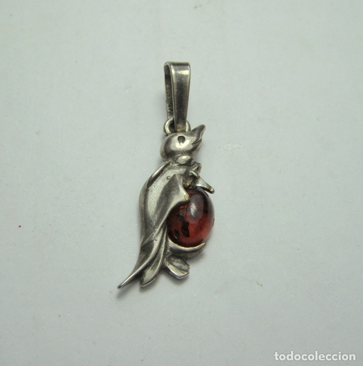 Joyeria: Colgante de Plata y &Aacute;mbar. Ping&uuml;ino. - Foto 2