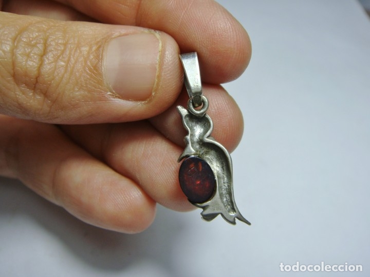 Joyeria: Colgante de Plata y &Aacute;mbar. Ping&uuml;ino. - Foto 3