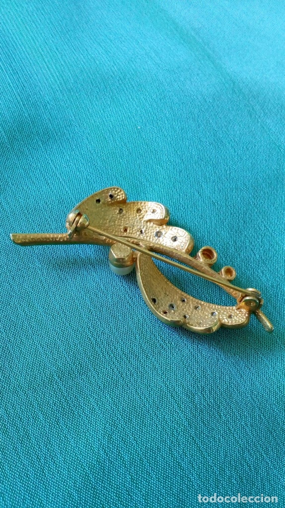 Joyeria: Bonito broche dorado con perlas y piedras - Foto 4