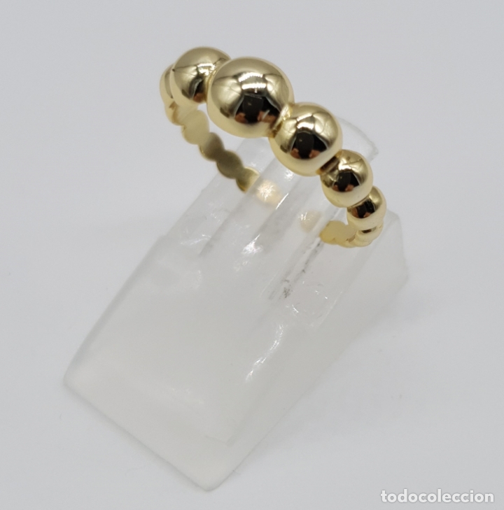 Joyeria: Original sortija de dise&ntilde;o sofisticado en plata de ley contrastada, chapada en oro de 18k . - Foto 2