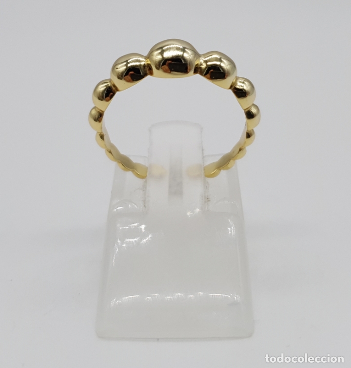 Joyeria: Original sortija de dise&ntilde;o sofisticado en plata de ley contrastada, chapada en oro de 18k . - Foto 3