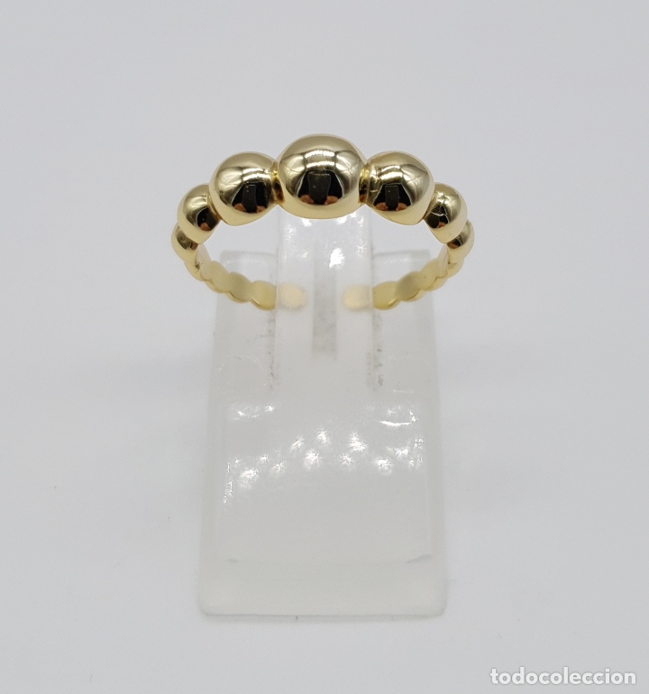 Joyeria: Original sortija de dise&ntilde;o sofisticado en plata de ley contrastada, chapada en oro de 18k . - Foto 1