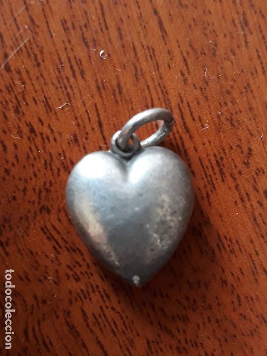 Joyeria: Antiguo colgante de plata- corazon con circulo - Foto 2