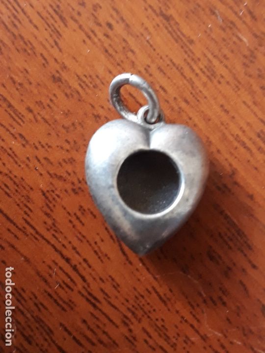 Joyeria: Antiguo colgante de plata- corazon con circulo - Foto 1