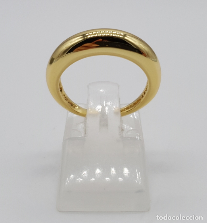 Joyeria: Original sortija de dise&ntilde;o sofisticado en plata de ley contrastada, chapada en oro de 18k . - Foto 3