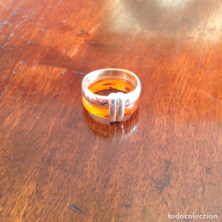 Joyeria: ANILLO DE PLATA DE LEY Y CONCHA. VINTAGE. MEDIDA 16 - Foto 2