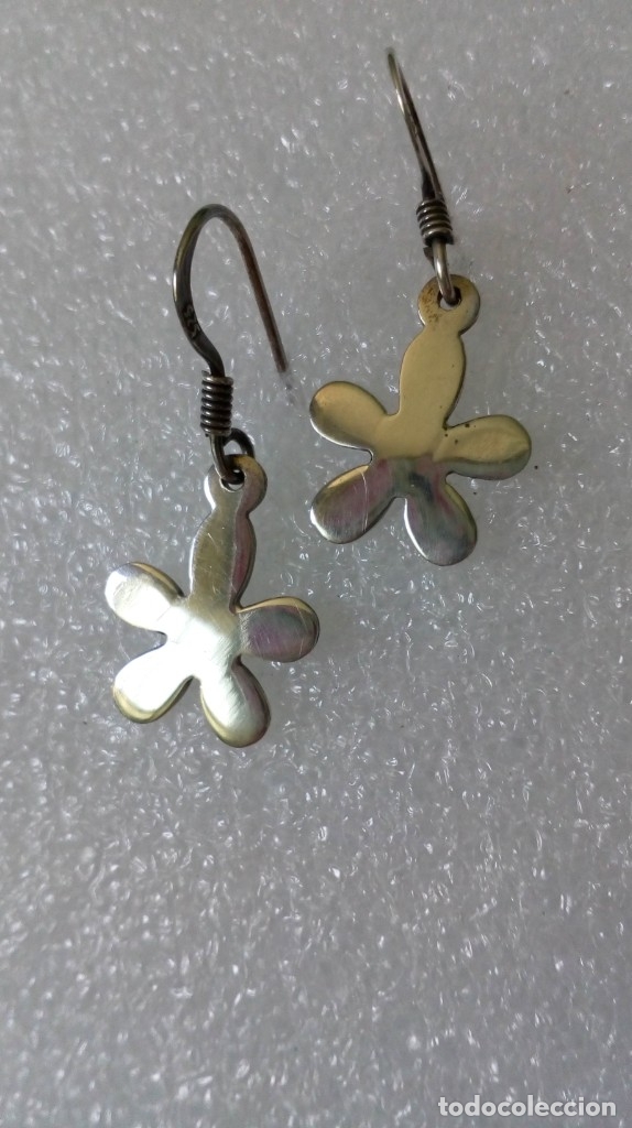 Joyeria: PAR DE PENDIENTES PLATA EN FORMA DE FLOR - Foto 1