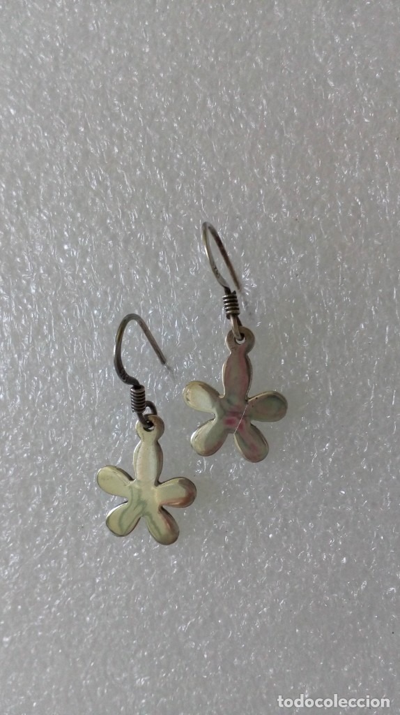 Joyeria: PAR DE PENDIENTES PLATA EN FORMA DE FLOR - Foto 2