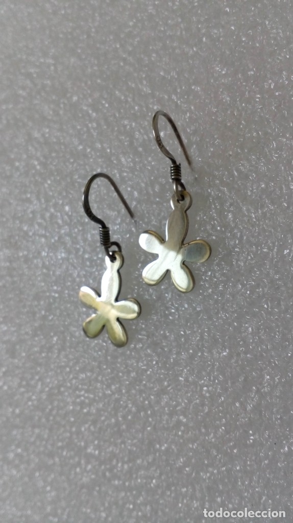 Joyeria: PAR DE PENDIENTES PLATA EN FORMA DE FLOR - Foto 3