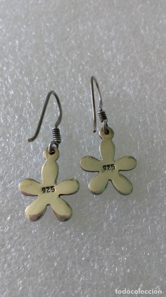 Joyeria: PAR DE PENDIENTES PLATA EN FORMA DE FLOR - Foto 4