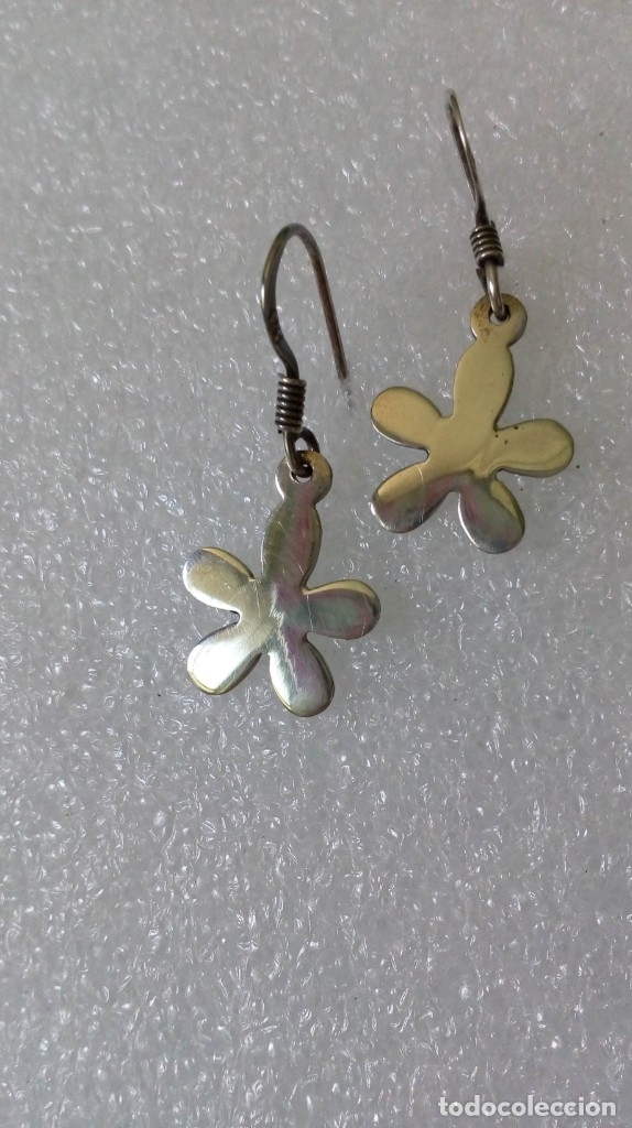 Joyeria: PAR DE PENDIENTES PLATA EN FORMA DE FLOR - Foto 6