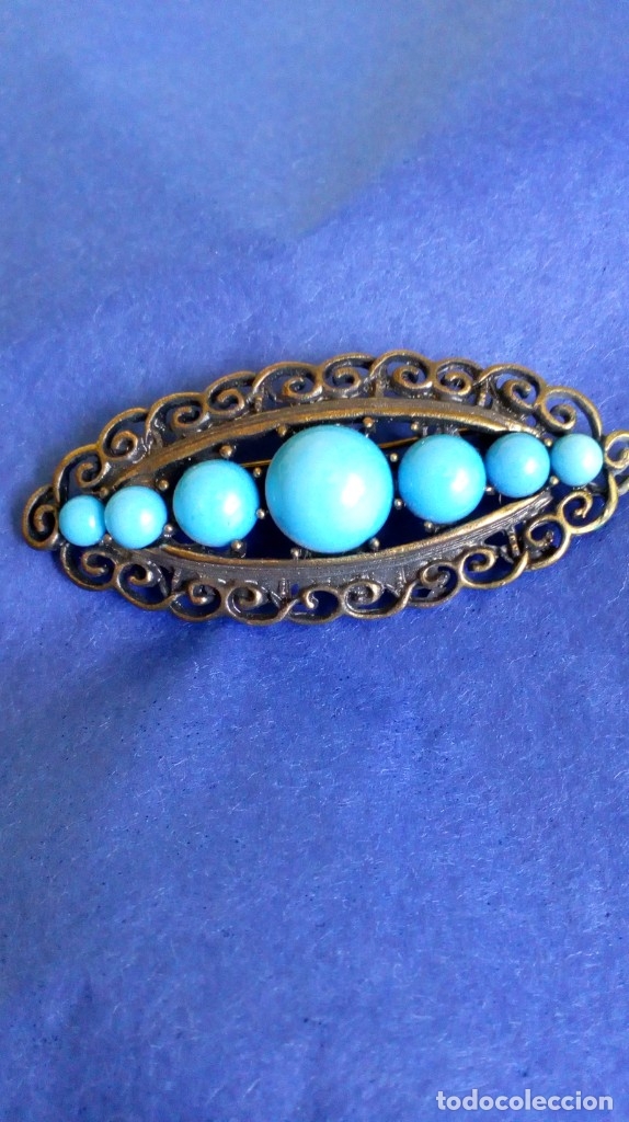 Joyeria: BONITO BROCHE CON SIMIL TURQUESAS - Foto 5