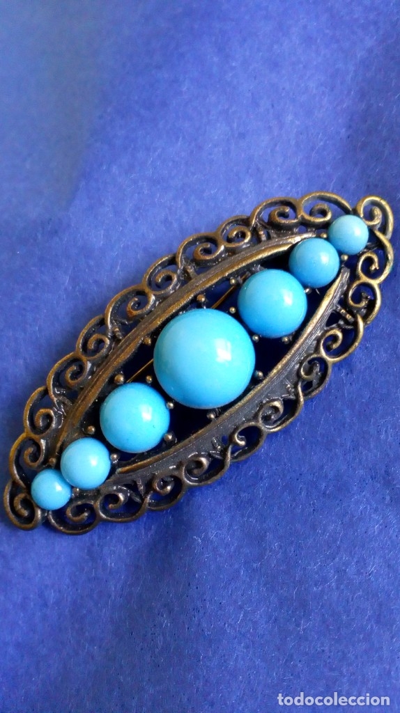Joyeria: BONITO BROCHE CON SIMIL TURQUESAS - Foto 6