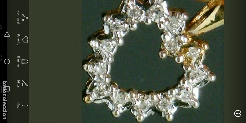 Joyeria: ANTIGUO COLGANTE CORAZ&Oacute;N DE ORO MACIZO Y DIAMANTES NATURALES ART. D&Eacute;CO (C&Oacute;MO NUEVO)