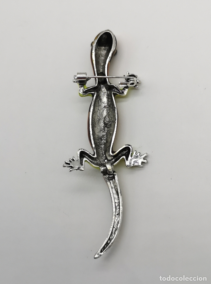 Joyeria: Magnífico y original broche de lagartija articulada con acabado en plata, esmaltes y pedrería . - Foto 7 - 201116898