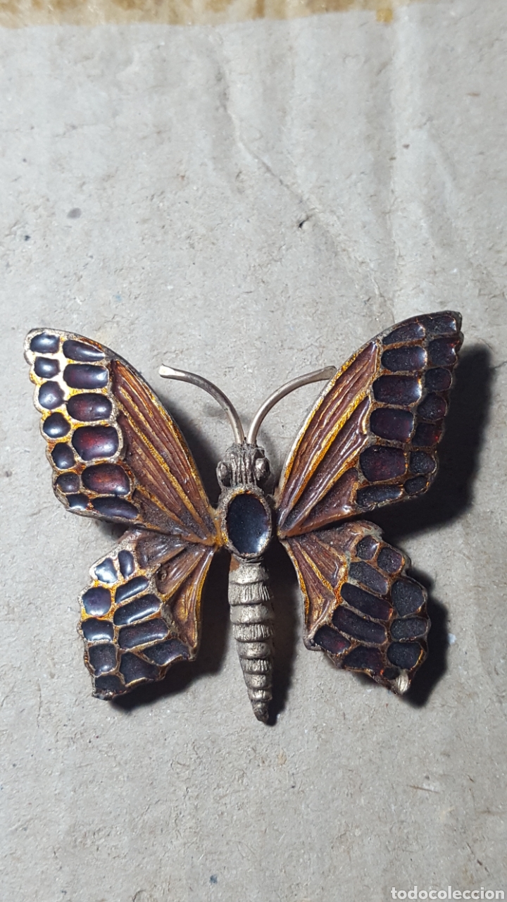 Joyeria: BROCHE ANTIGUO DE METAL Y ESMALTE. - Foto 1