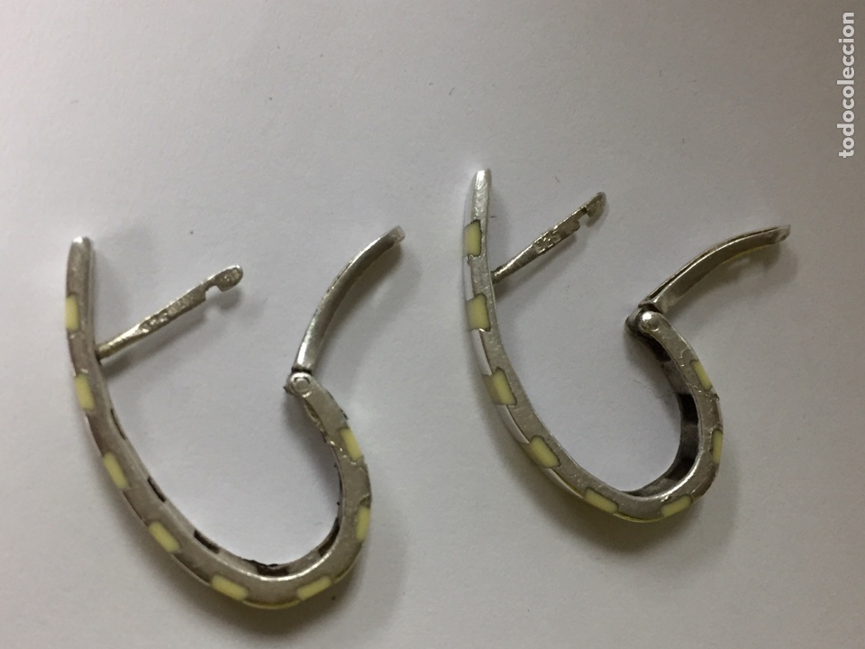 Joyeria: Pendientes de plata resina blanca /P24 - Foto 5