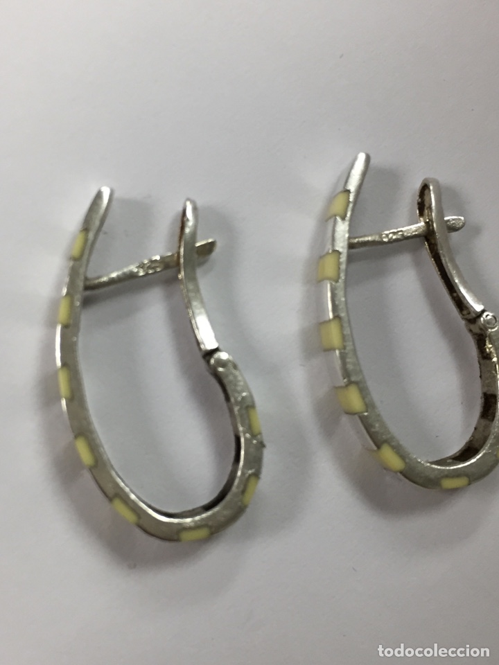 Joyeria: Pendientes de plata resina blanca /P24 - Foto 6