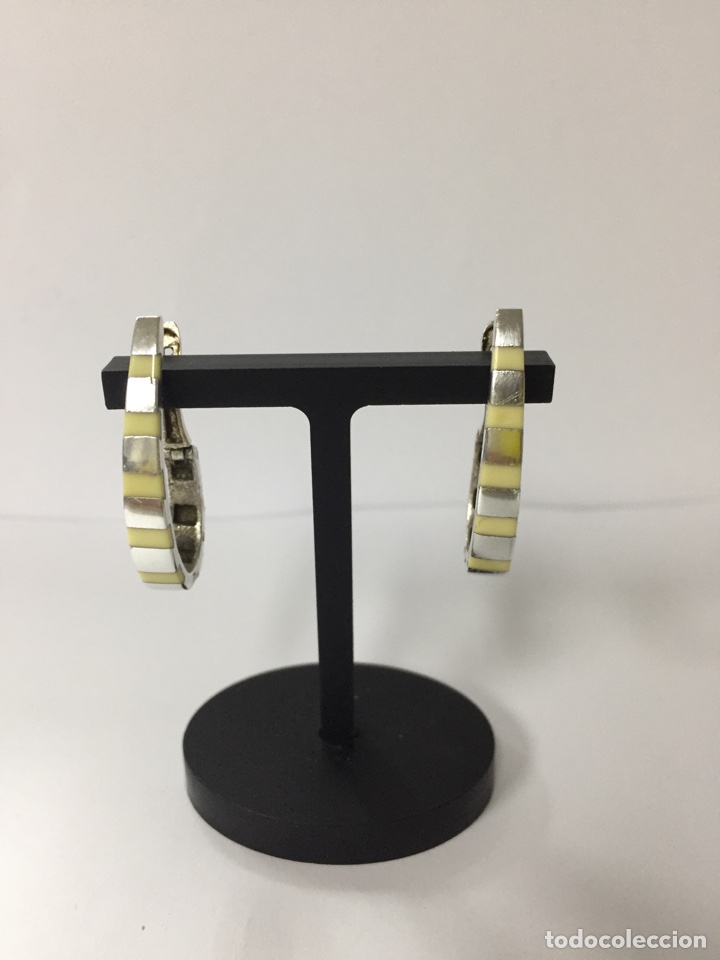 Joyeria: Pendientes de plata resina blanca /P24 - Foto 1