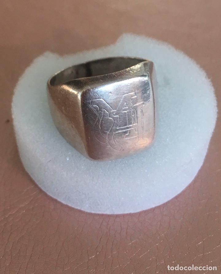 anillo plata de con iniciales mh - Bagues anciennes sur todocoleccion