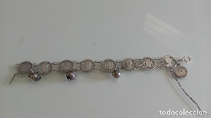 Joyeria: PULSERA DE PLATA DE MONEDAS TROQUELADAS Y DIJES - Foto 2