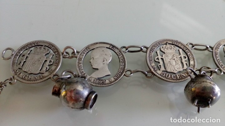 Joyeria: PULSERA DE PLATA DE MONEDAS TROQUELADAS Y DIJES - Foto 3