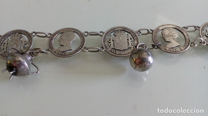 Joyeria: PULSERA DE PLATA DE MONEDAS TROQUELADAS Y DIJES - Foto 4