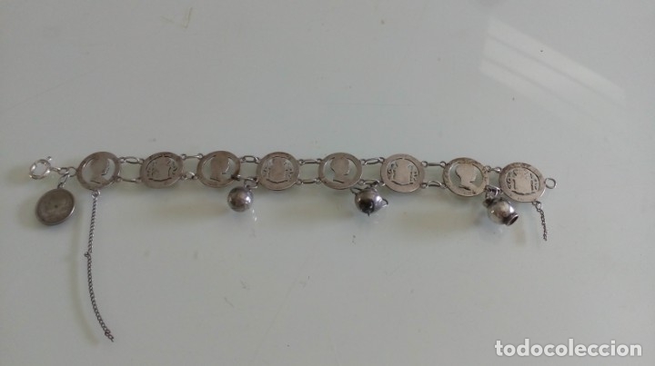 Joyeria: PULSERA DE PLATA DE MONEDAS TROQUELADAS Y DIJES - Foto 17