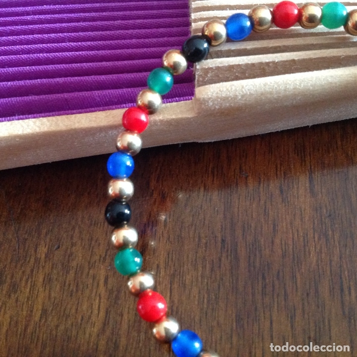 Joyeria: PULSERA DE PLATA CHAPADA. PIEDRAS OPACAS DE COLORES - Foto 2