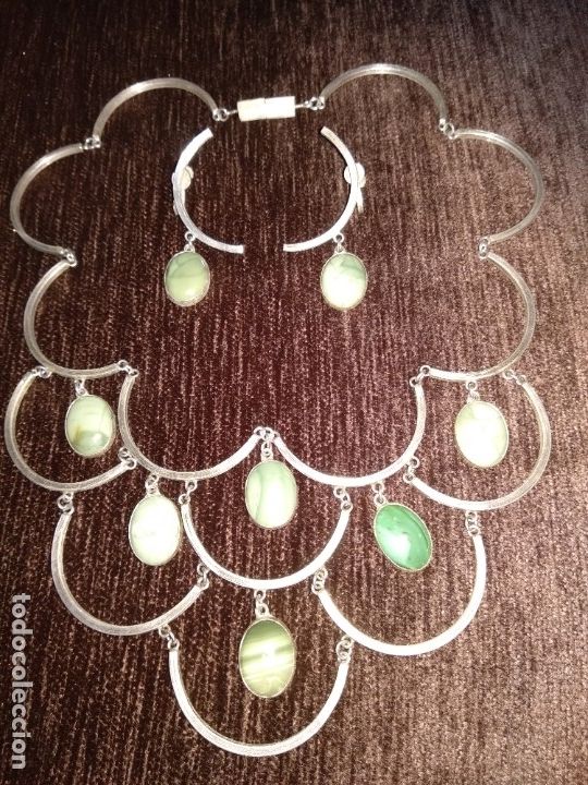 Joyeria: Collar y Pendientes a&ntilde;os 50 Alpaca - Foto 1