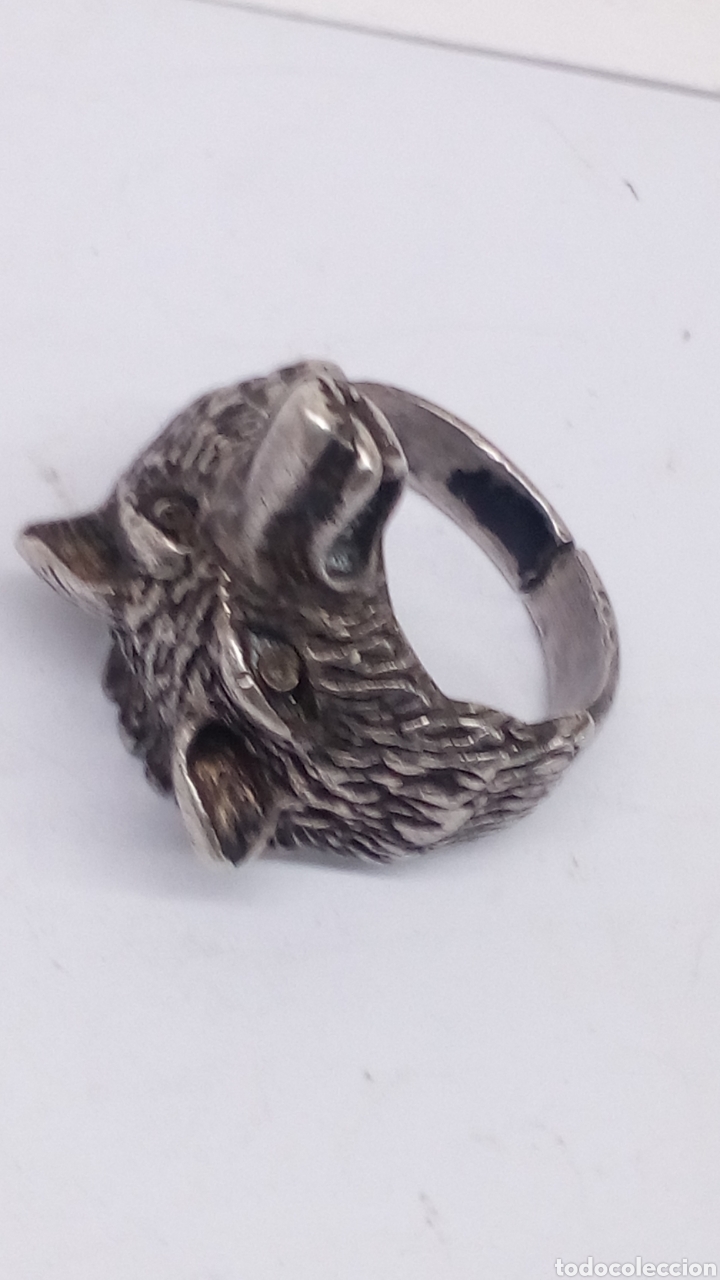 Joyeria: Anillo de plata con cara de lobo/s91 - Foto 1