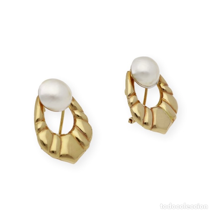 Joyeria: Pendientes, oro amarillo 18k y perla Mabe - Foto 5