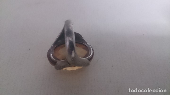 Joyeria: Anillo antiguo de &aacute;mbar y plata 925 - Foto 2
