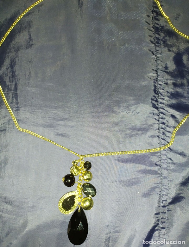 Joyeria: Collar piedras preciosas plateadas y negras - Foto 1