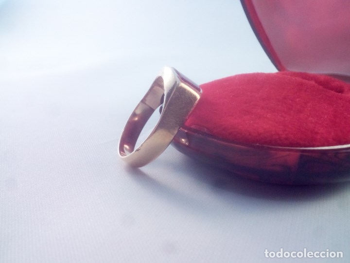 Joyeria: ORO 18 Kilates, Anillo-Sortija tipo sello. - Foto 1