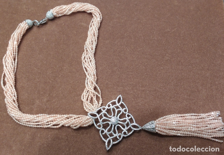 Joyeria: COLLAR DE CIRCONITAS DE 2 MM EN MARR&Oacute;N CLARITO. - Foto 1