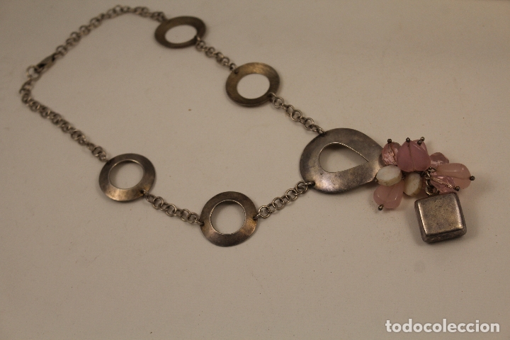 Joyeria: collar en plata de ley con cuarzo rosa - Foto 2
