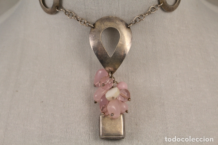 Joyeria: collar en plata de ley con cuarzo rosa - Foto 5