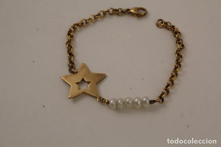 Joyeria: pulsera en plata 925 chapada en oro con perlas - Foto 1