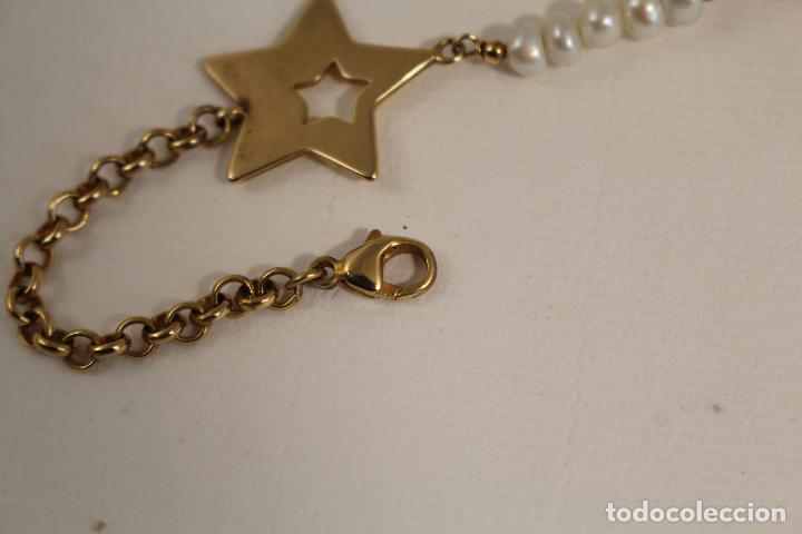 Joyeria: pulsera en plata 925 chapada en oro con perlas - Foto 3
