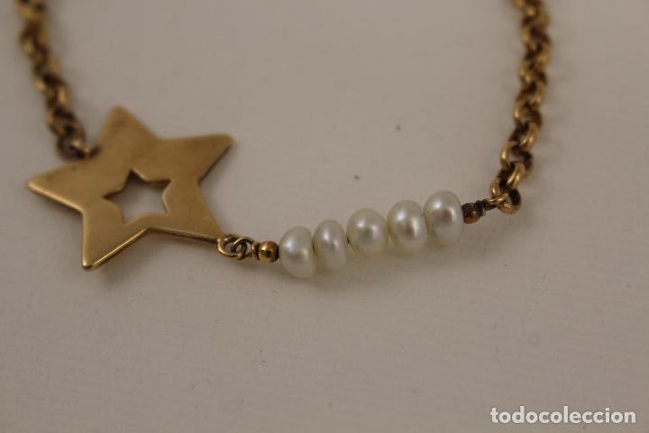 Joyeria: pulsera en plata 925 chapada en oro con perlas - Foto 5