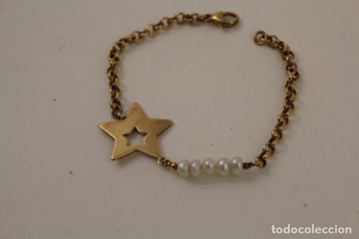 Joyeria: pulsera en plata 925 chapada en oro con perlas - Foto 6