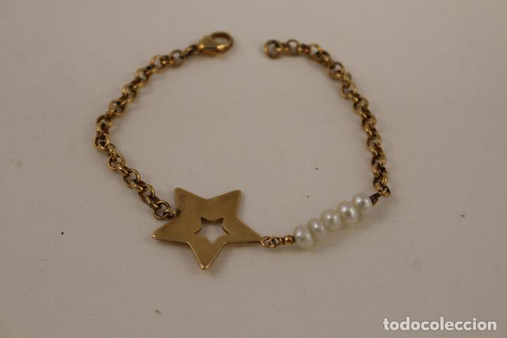 Joyeria: pulsera en plata 925 chapada en oro con perlas - Foto 7
