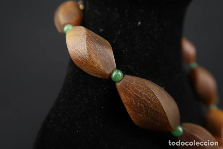 Joyeria: Antiguo Collar de Cuerno tallado y Jade - Foto 6